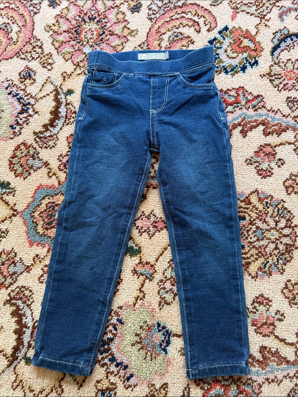 Tractr Dark Blue Stretch Knit Jeggings for Kids